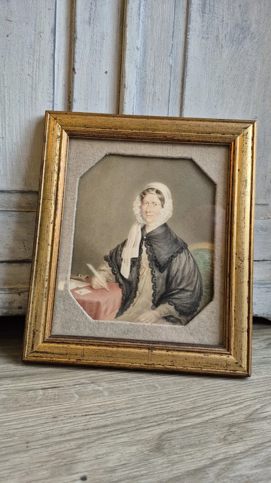 Antique Watercolour Portrait Of Hannah More, Antique Painting  - image 3 of 4