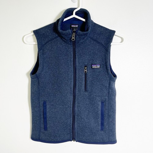 Patagonia Better Sweater Vest Navy Blue Boys Kids Small 7-8