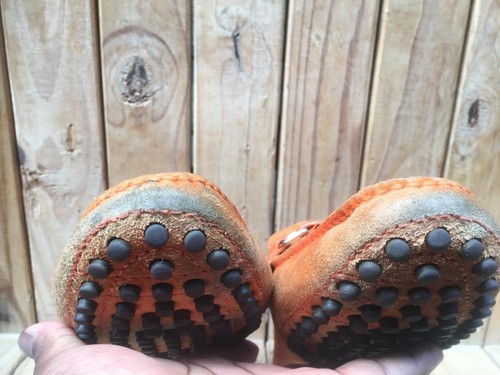 Louis Vuitton suede Classic Moccasins orange Leather Loafers UK 8.5 M USA 9.5 - 第 21/24 張圖片