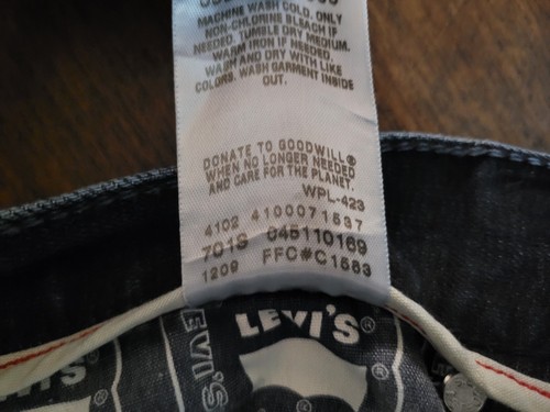 Jeans ajustados Levi's 511 para hombre 29x30 bigotes descoloridos pierna recta años 2000 retro - Imagen 10 de 13