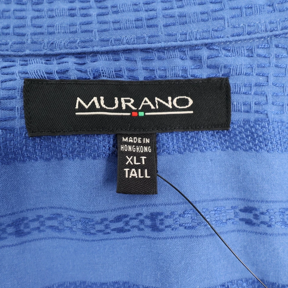 Camisa Murano Para Hombres XLT Alta Manga Corta Azul París Estampado Informal NUEVA PRECIO DE VENTA SUGERIDO POR EL FABRICANTE $70 Foto 4 de 4