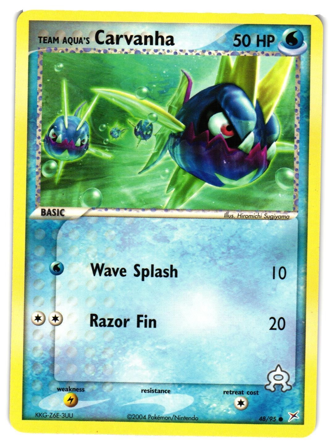 Pokemon TCG Team Aqua's Carvanha 48/95 Common Team Magma vs Team Aqua VLP