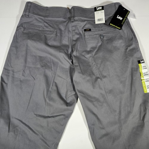 Lee Mens Extreme Motion Flat Front Regular Straight Pant 33 X 29 Painter Gray - Picture 5 of 11