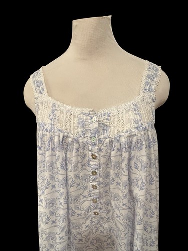 Eileen West Sleeveless Babydoll Nightgown w/ Elephants 100% Cotton S - 第 2/9 張圖片