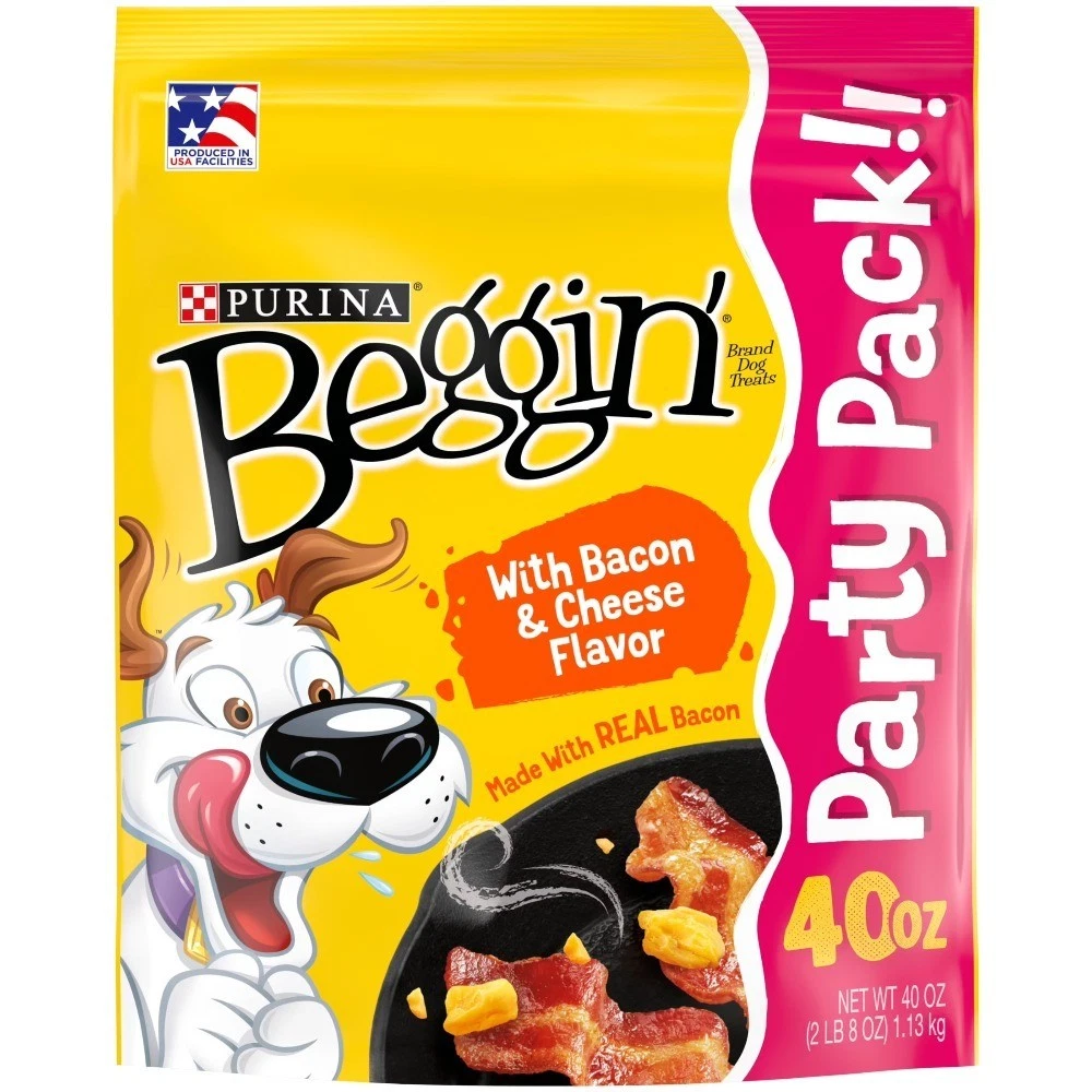 Tender Chews Dog Treats with Real Bacon & Cheese Flavors, 40 oz Pouch