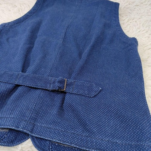 Momotaro Jeans Sashiko Indigo Denim Vest Size L Authentic Japanese Craftsmanship - Picture 7 of 13