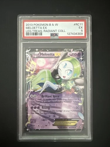 2013 POKEMON LEGENDARY TREASURES MELOETTA EX #RC11 RADIANT PSA 5 EX