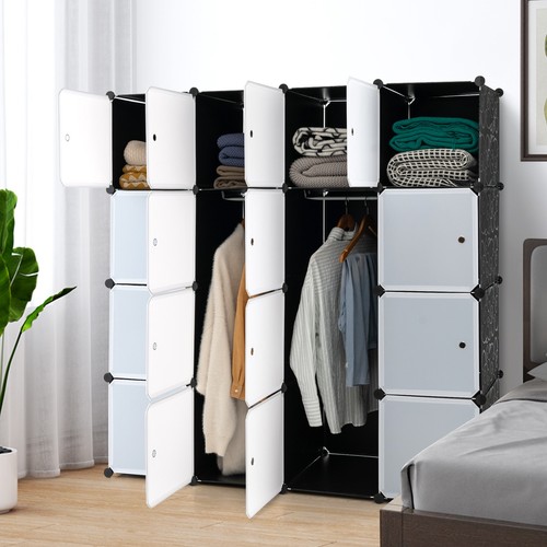 Giantex 16-Cube DIY Wardrobe Portable Closet Clothes Storage Cabinet Organizer - Picture 2 of 20