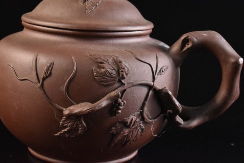 S2431: Chinese Brown pottery Squirrel sculpture TEAPOT Kyusu Sencha, auto - Picture 2 of 10