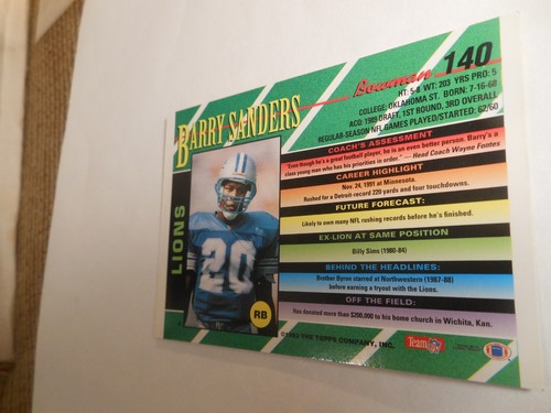 1993 Bowman #140 Barry Sanders - Bild 5 von 6