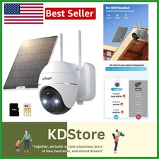 4G LTE Wireless Outdoor Solar Security Camera 2K Night Vision 360  PTZ