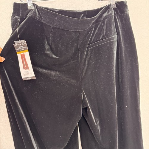 Sofía Vergara Black Velour Palazzo Wide Leg Pants Womens Size 12 Career New - Picture 5 of 19