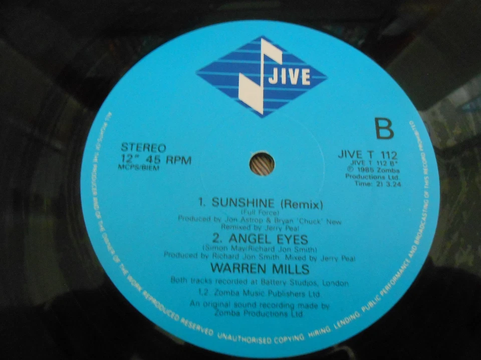 Warren Mills - "Tell Me What You Want / Sunshine (Remix)" - JIVE 12" Single - Image 3 of 4