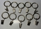 Set Of 10 Pottery Barn Curtain Hardware Rod Clip Rings Small 1” Brushed Nickel