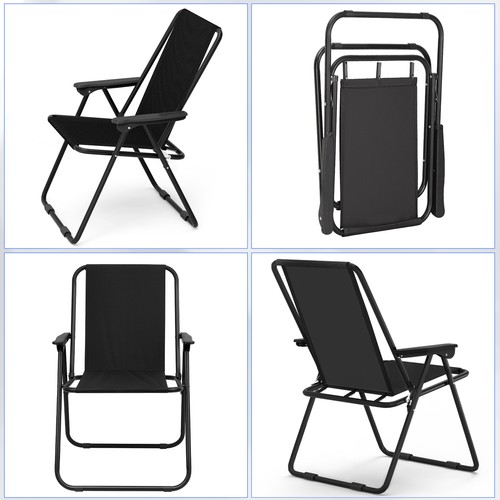 Heavy Duty Folding Beach Chair Portable Camping Lawn Chairs for Picnic Travel - Picture 6 of 8