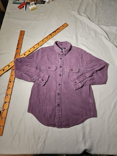 Abercrombie Fitch Shirt Mens M Purple Button Flannel Brushed Cotton Flap Pocket - Picture 3 of 12