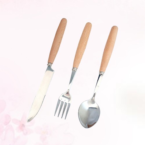3 PCS Fork Spoon Travel Stainless Steel Flatware Tableware - Picture 3 of 12