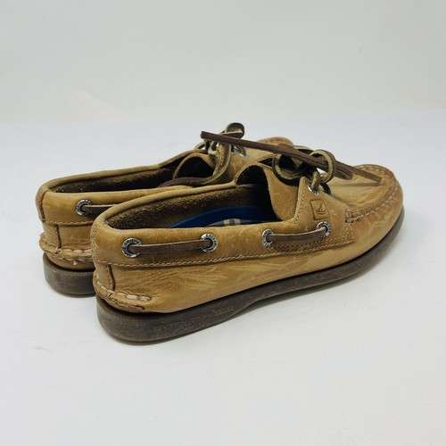 Scarpe da barca Sperry donna taglia 5M Top Sider in pelle marrone chiaro pelle - Foto 7 di 8