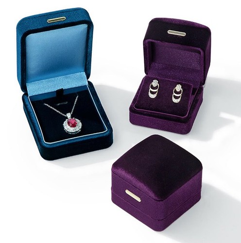Velvet Jewelry Box Sophisticated String Box Purple/Blue for Special Occasions - Picture 10 of 14