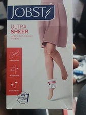 JOBST Compression Socks Ultra Sheer Knee High Closed Toe 15-20mmHg Small BLACK