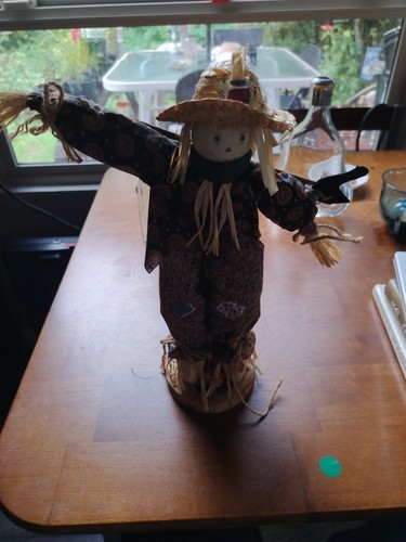 Halloween Vintage Vogelscheuche auf Kürbis weiche Dekoration. - Bild 1 von 5