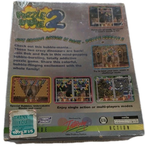 EXTREMELY RARE PC Game Puzzle Bobble 2 Taito BIGBOX SEALED Vintage Toys R US TAG - Picture 4 of 7