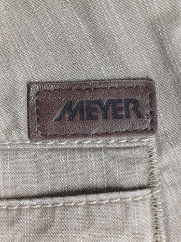 Meyer Jeans Uomo W38 L28 Diego Beige Dritto Cotone Elasticizzato Zip Fly Pantaloni - Foto 16 di 24