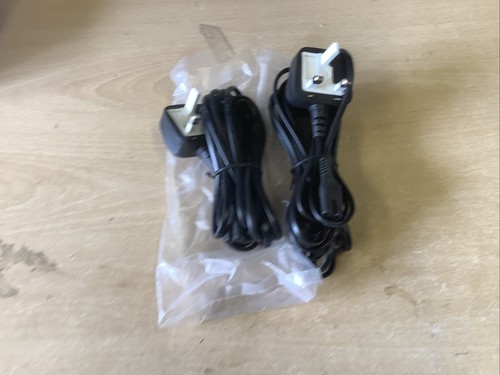 2 x 5M UK Power Cables To Figure Of 8 Lead - Laptop PS2 SKY Box Stereo CD Player