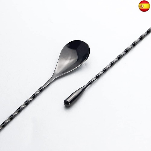 YFWOOD Cuchara de Mezcla de cóctel de Acero Inoxidable, cucharas de Mango - Imagen 7 de 8