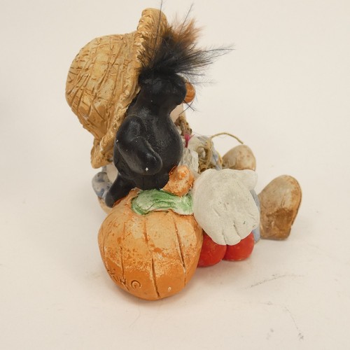 Cast Art 1991 Vogelscheuche Figur Krähe Schaf Kürbis Herbst Ernte Deko ABK4Y - Bild 5 von 15