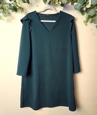 Mango Women's Dark Green Dress Tunic Long Sleeves Size XL