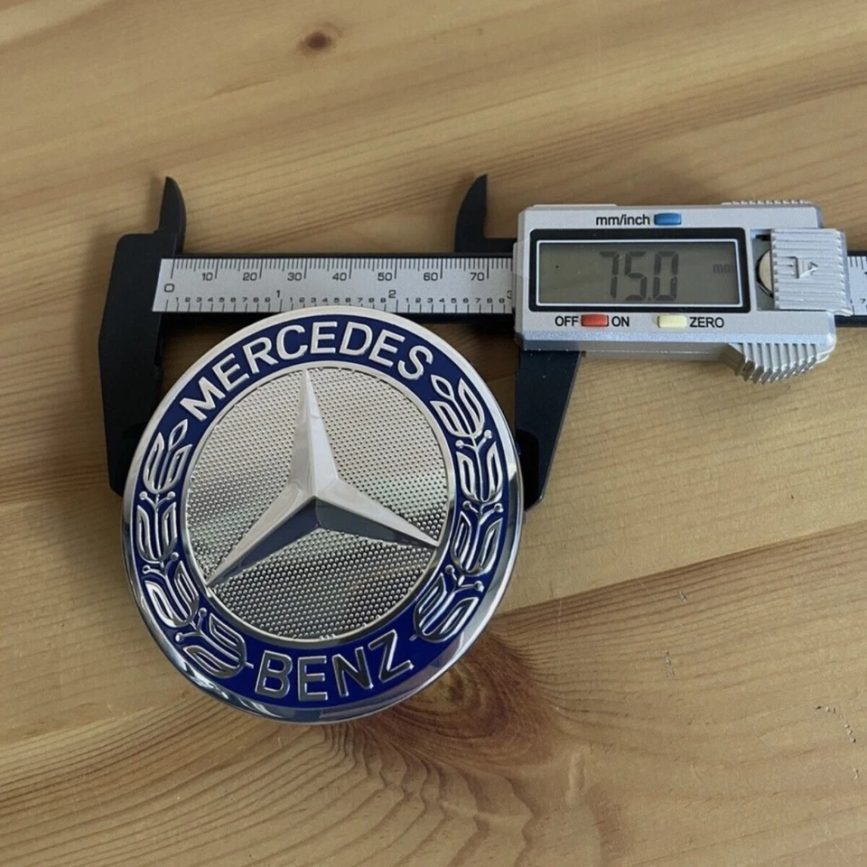 🔥4PC Wheel Center Hub Caps Wreath Blue Fit For Mercedes Benz Class A C E SL AMG Foto 3 de 4