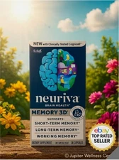 100% Authentic and Sealed Neuriva Memory 3D Brain Health, 30 Capsules  Exp 2027