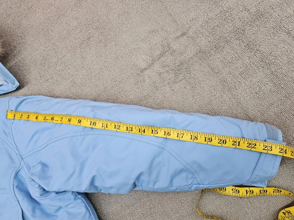 L.L.Bean Womens Parka Faux Fur Hoodie Winter Jacket L Blue Skiing Hiking  - Image 4 of 4