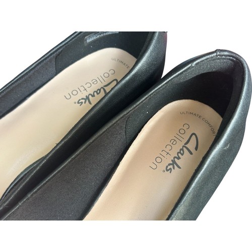 Clarks Collection Pointed Toe Kitten Heel Pumps Black Formal Shoes Size 8.5 W - Picture 2 of 8