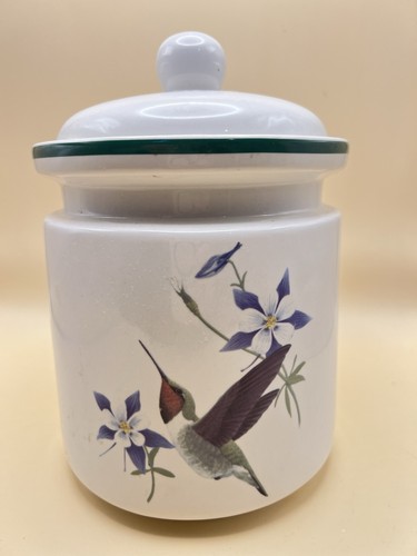 National Wildlife Federation Hummingbird Floral 4 Piece Canister Set w/lids RARE - Picture 4 of 24
