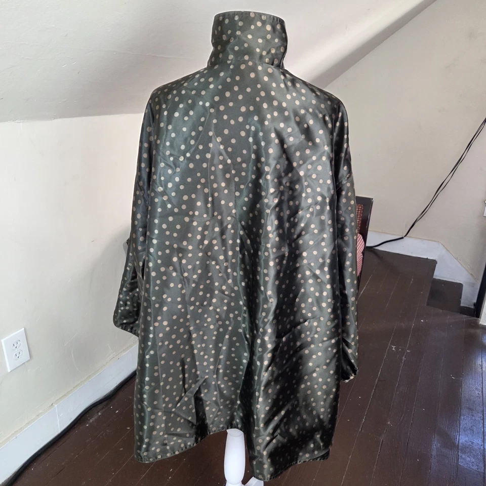 Mycra Pac один двусторонний плащ куртка в горошек / твердый коричневый размер O-P - Изображение 3 из 4