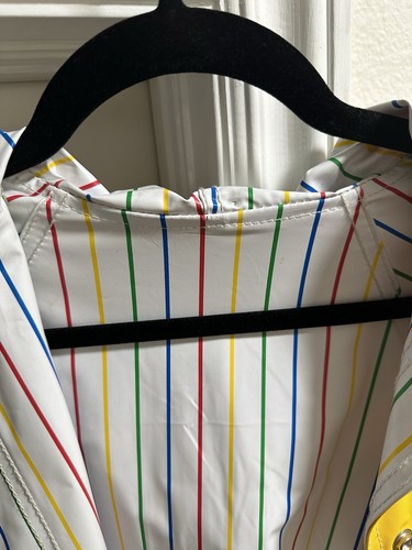 Impermeable amarillo vintage. Reversible con interior a rayas. Talla pequeña/mediana. - Imagen 6 de 18