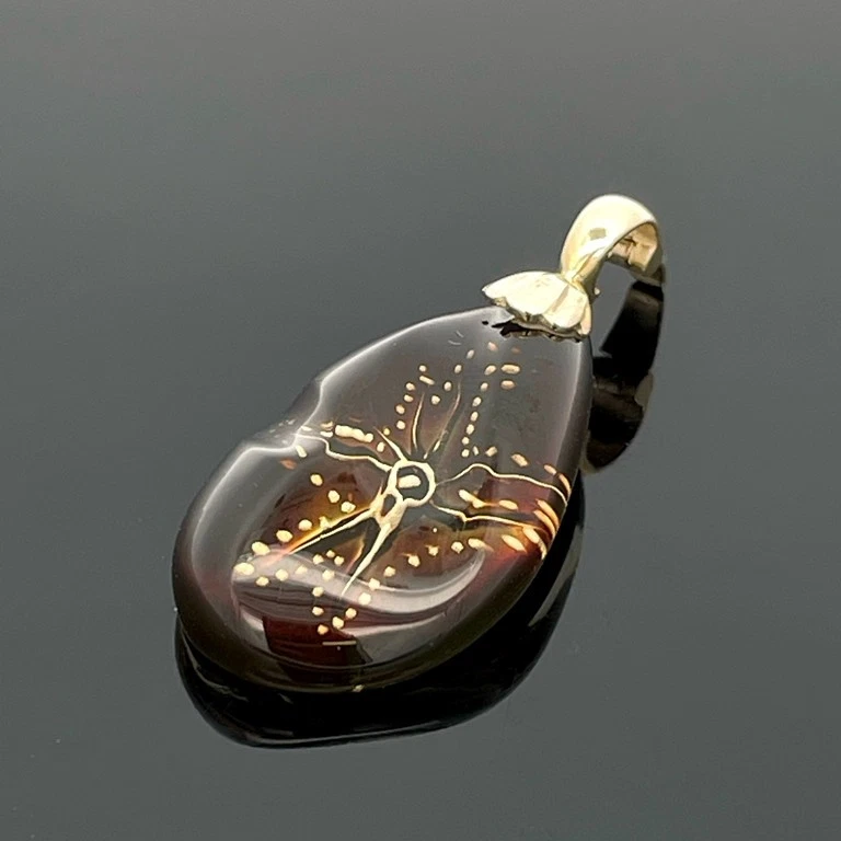 CLIP-ANHÄNGER 375/- GELBGOLD MIT BERNSTEIN SOGNI D'ORO SCHMUCKJAGD - Bild 2 von 4