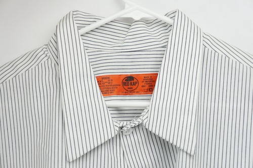 NWT Stained Red Kap Button Up Striped Work Shirt Men’s 4XL Custom Biker RD Glide - Picture 2 of 9