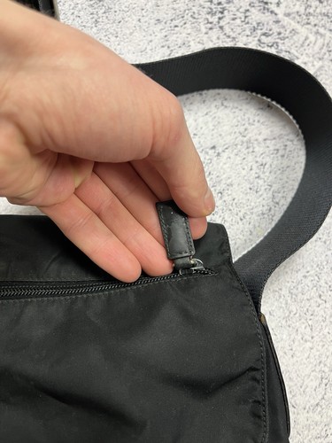 Vintage 90’s Prada Vela Nylon Double Buckle Black Messenger Crossbody Bag Rare - Picture 17 of 22
