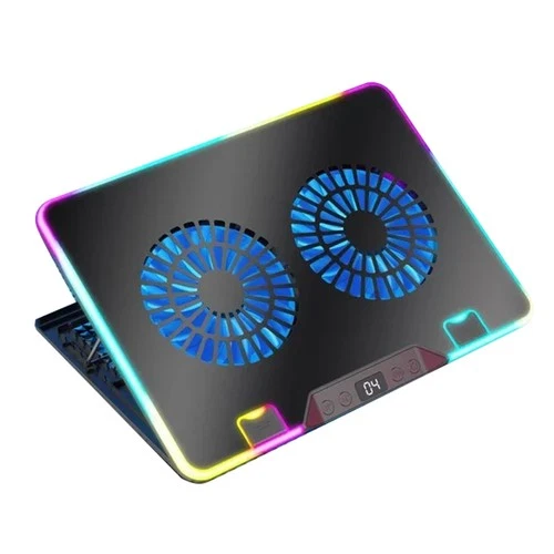 F36 Gaming Laptop Cooling Pad with RGB Lights LCD Display 7 Adjustable5958