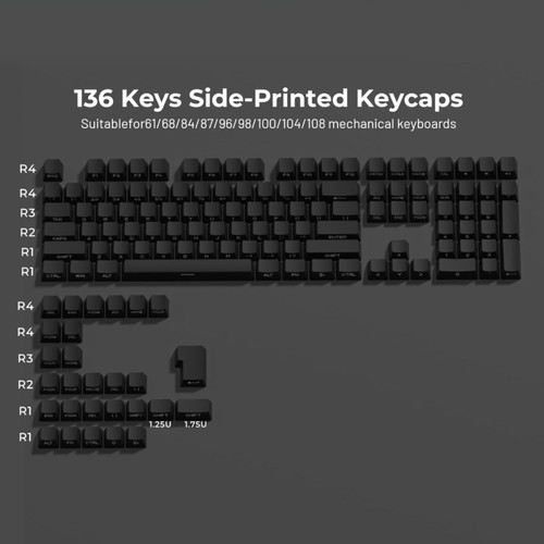XVX PBT Keycaps - Side Printed Keycaps 60 65 75 100 Percent, Double Shot Shine t - Picture 4 of 6