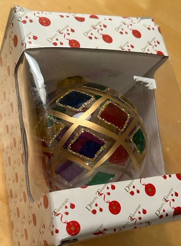 Dillards Borten Glas Weihnachtsschmuck mundgeblasen & handbemalt geometrisch - Bild 2 von 6