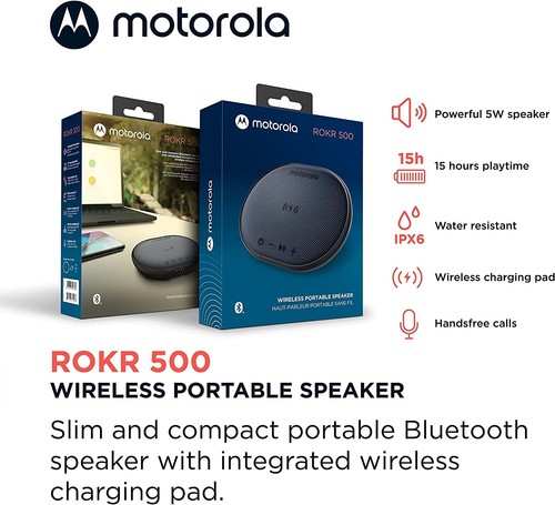 Altavoz Bluetooth Motorola ROKR 500 con plataforma de carga inalámbrica integrada - Imagen 12 de 12