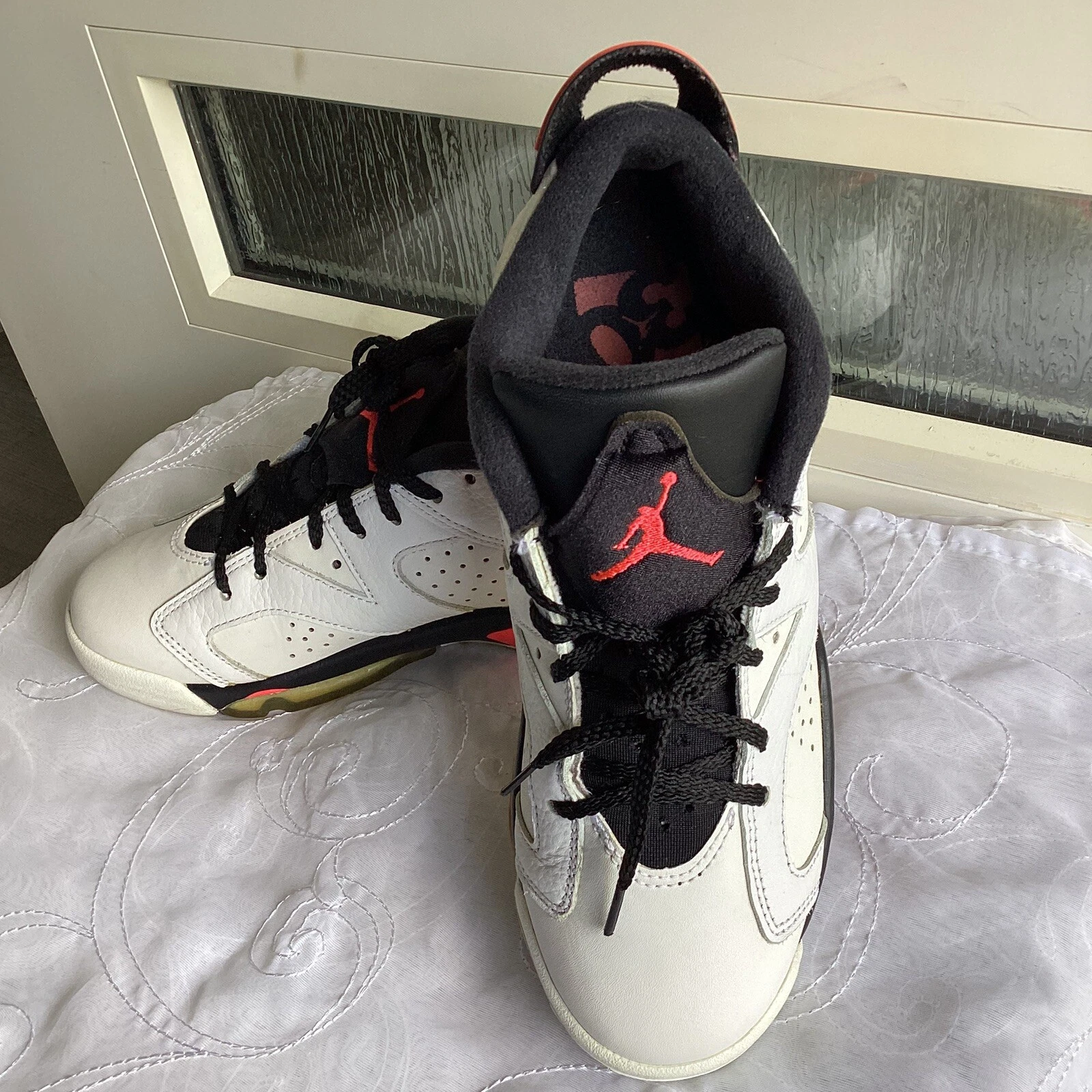 Jordan 6 retrò basso bianco infrarossi 23 nero giovanile taglia 5 5