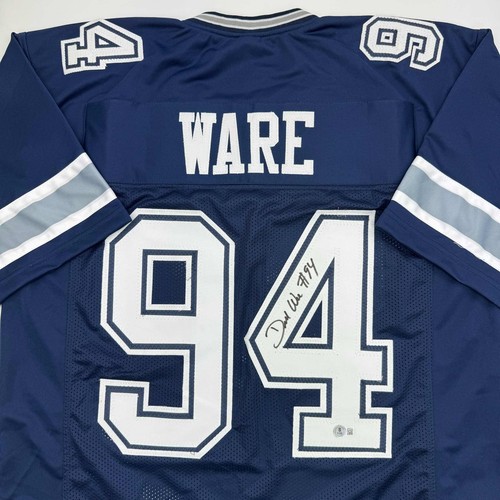 Autographed/Signed Demarcus Ware Dallas Blue Football Jersey Beckett BAS COA - Picture 2 of 4
