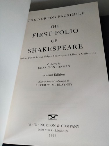 The First Folio of Shakespeare - The Norton Facsimile - 2nd Edition 1996 - Picture 11 of 13