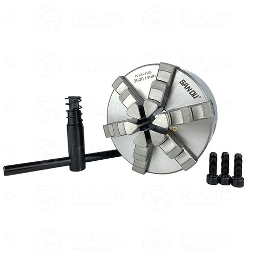 Mandril de torno de 6 mordazas 125 mm 5" mandíbulas escalonadas autocentradas accesorio de herramienta de torno de metal - Imagen 1 de 6