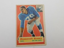 1956 Topps Roosevelt Brown Rookie Football Card #41  (10/9)